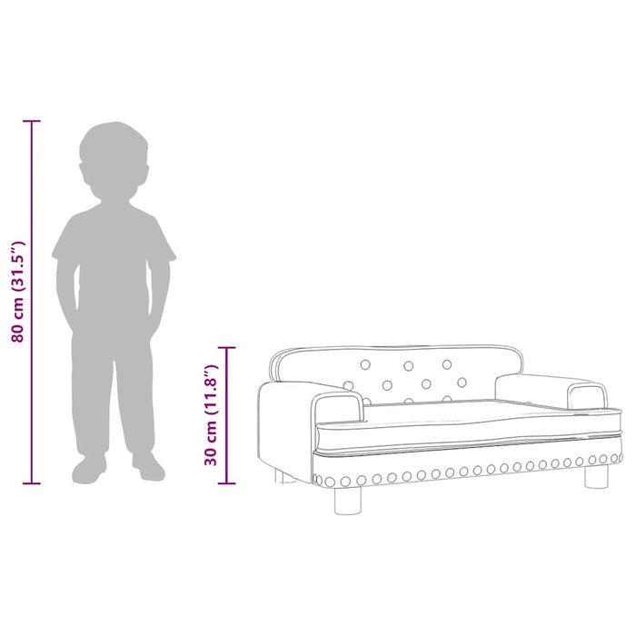 Divano per Bambini Grigio Scuro 70x45x30 cm in Velluto 3196295