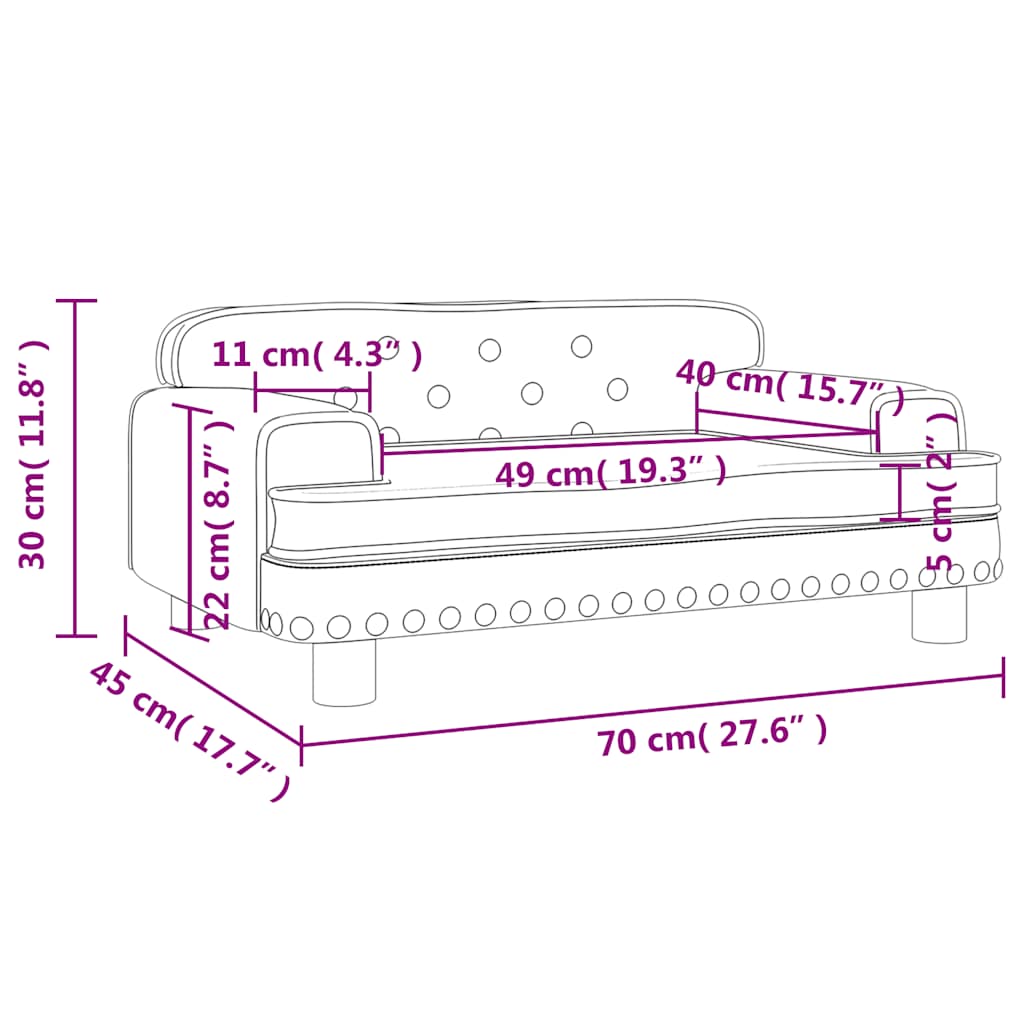 Divano per Bambini Crema 70x45x30 cm in Similpelle 3196301