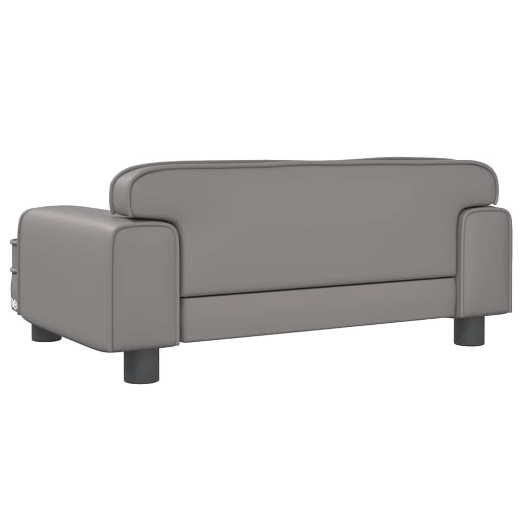 vidaXL Divano per Bambini Grigio 70x45x30 cm in Similpelle