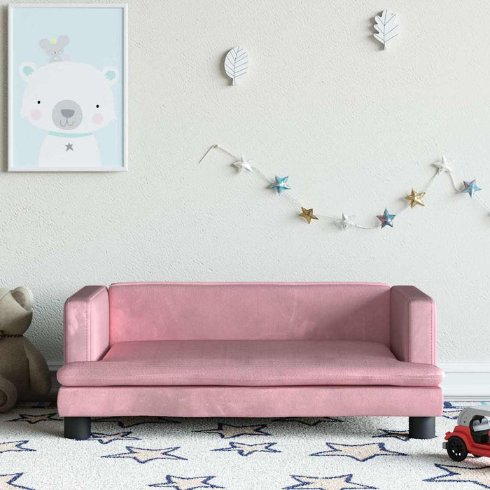 Divano per Bambini Rosa 80x45x30 cm in Velluto 3196308