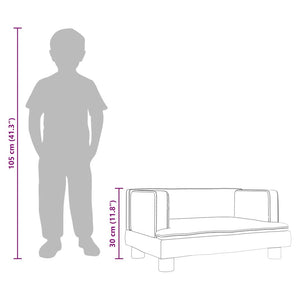 Divano per Bambini Grigio Chiaro 60x40x30 cm in Velluto 3196318