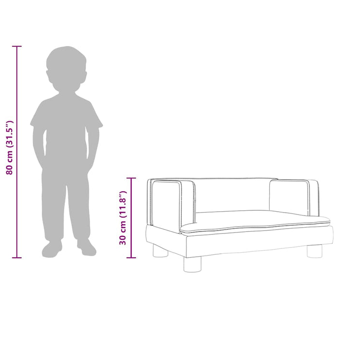 vidaXL Divano per Bambini Rosa 60x40x30 cm in Velluto