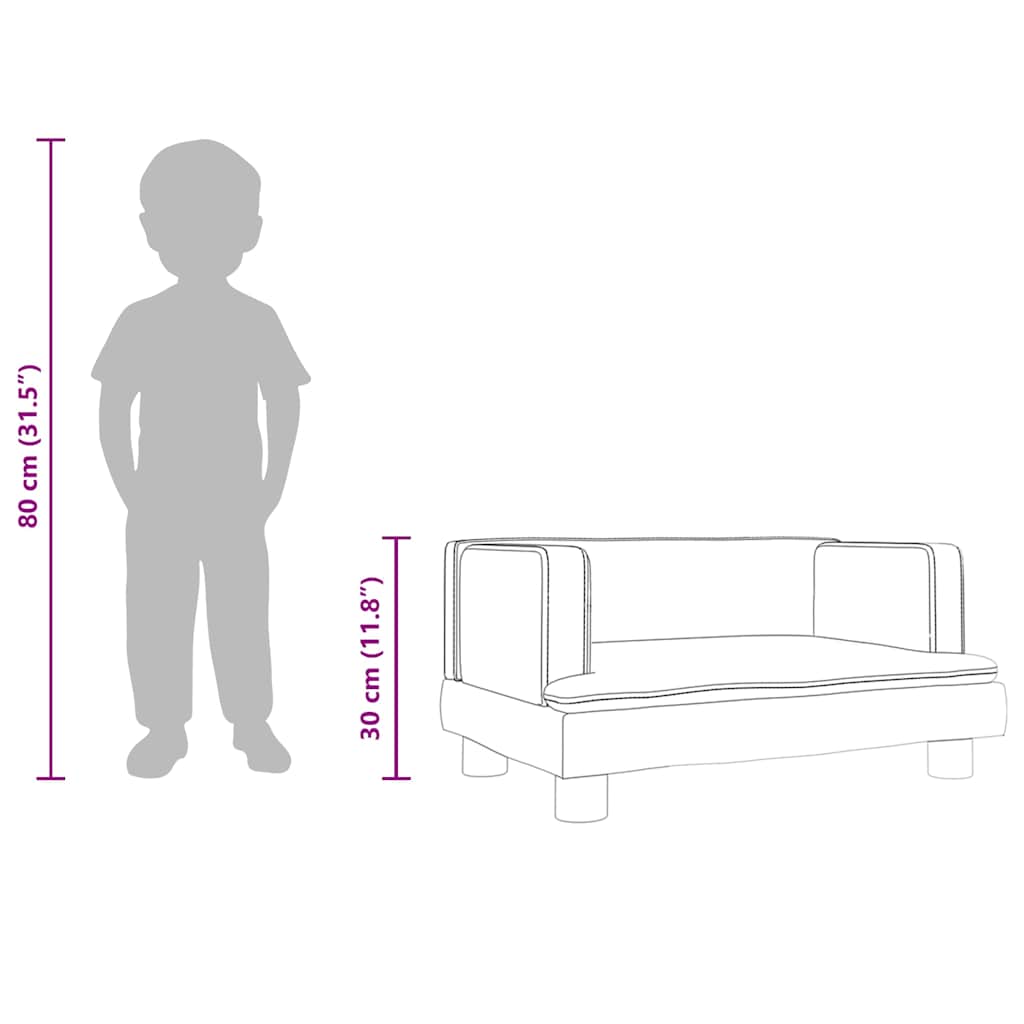 Divano per Bambini Marrone 60x40x30 cm in Velluto 3196322