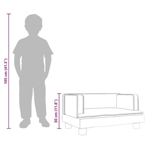 Divano per Bambini Nero 60x40x30 cm in Similpelle 3196324