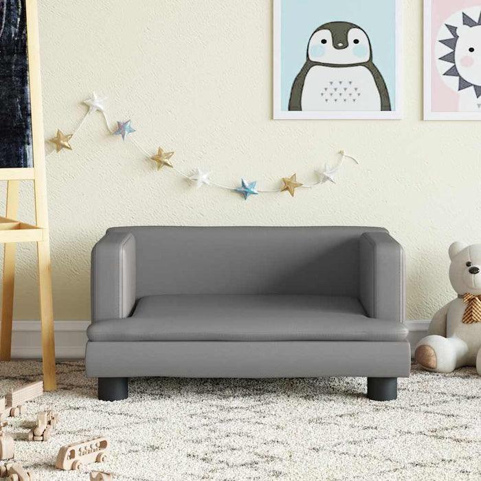Divano per Bambini Grigio 60x40x30 cm in Similpelle 3196327