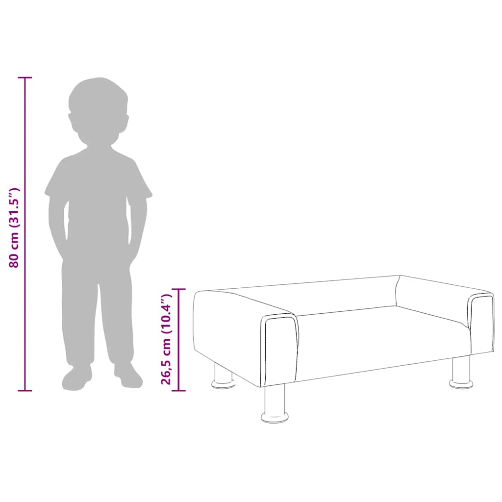 Divano per Bambini Crema 70x45x26,5 cm in Velluto 3196335