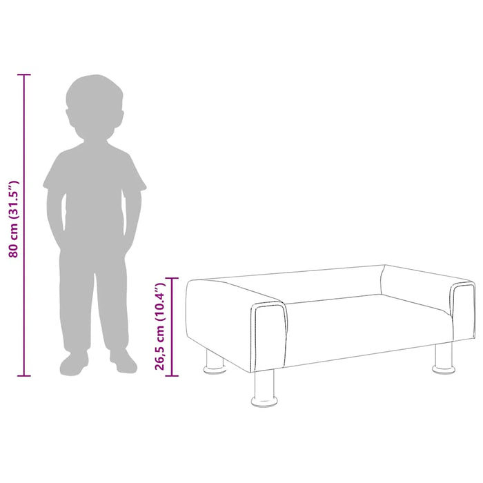 Divano per Bambini Crema 70x45x26,5 cm in Velluto 3196335