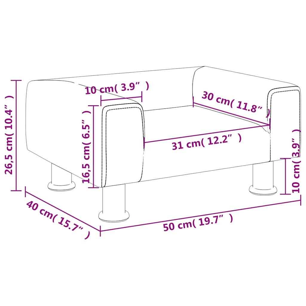 Divano per Bambini Grigio Scuro 50x40x26,5 cm in Velluto 3196338
