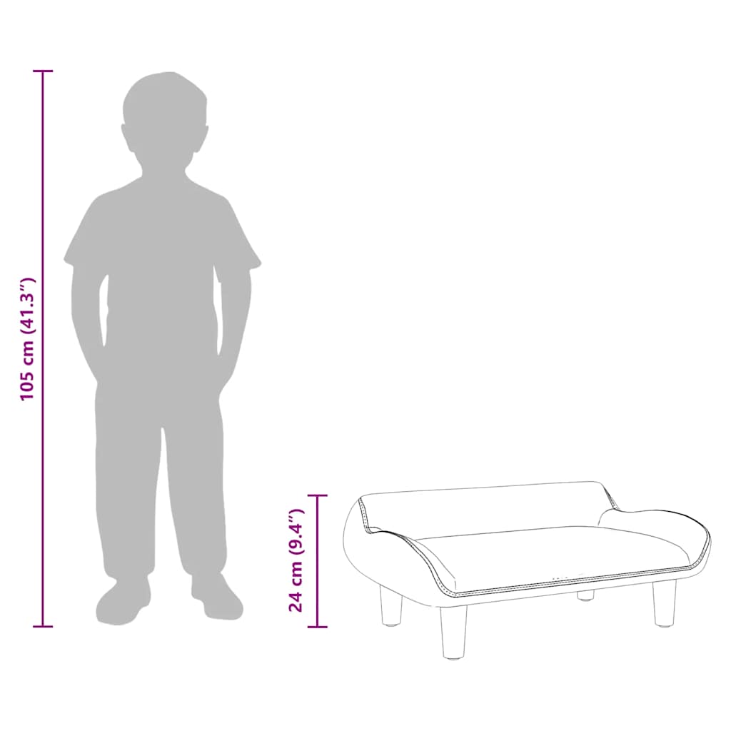 Divano per Bambini Grigio Scuro 70x40x24 cm in Tessuto 3196345