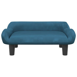Divano per Bambini Blu 70x40x24 cm in Velluto 3196349