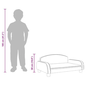 Divano per Bambini Grigio Chiaro 70x45x30 cm in Tessuto 3196358