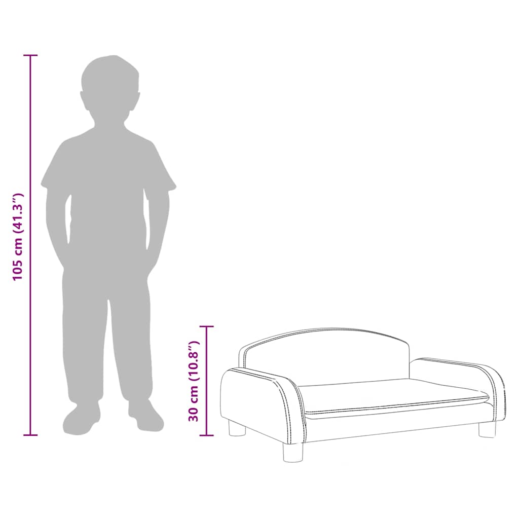 Divano per Bambini Nero 70x45x30 cm in Tessuto 3196362