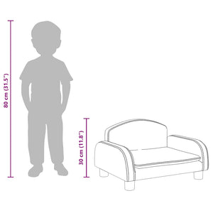 Divano per Bambini Grigio Scuro 50x40x30 cm in Tessuto 3196370