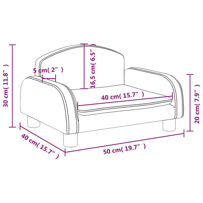 Divano per Bambini Marrone 50x40x30 cm in Tessuto 3196371