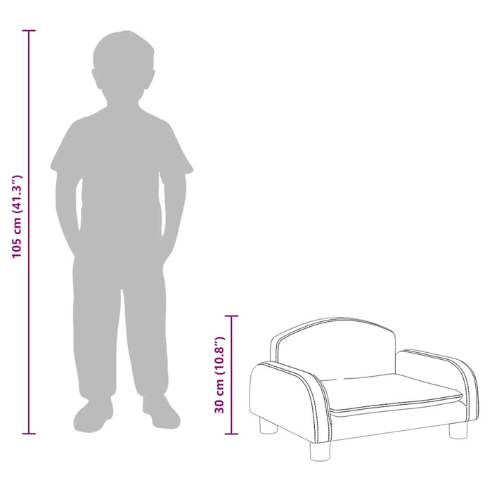 Divano per Bambini Nero 50x40x30 cm in Similpelle 3196374