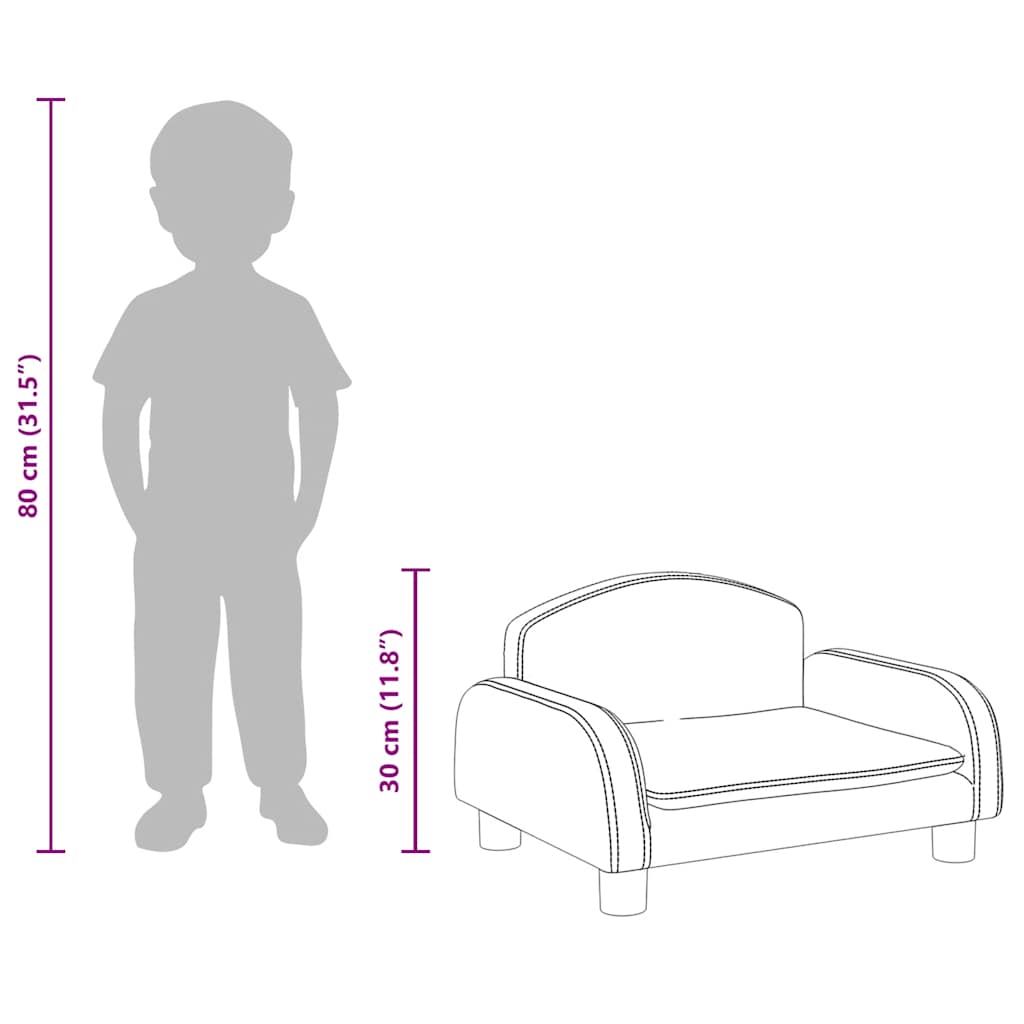 Divano per Bambini Marrone 50x40x30 cm in Similpelle 3196376