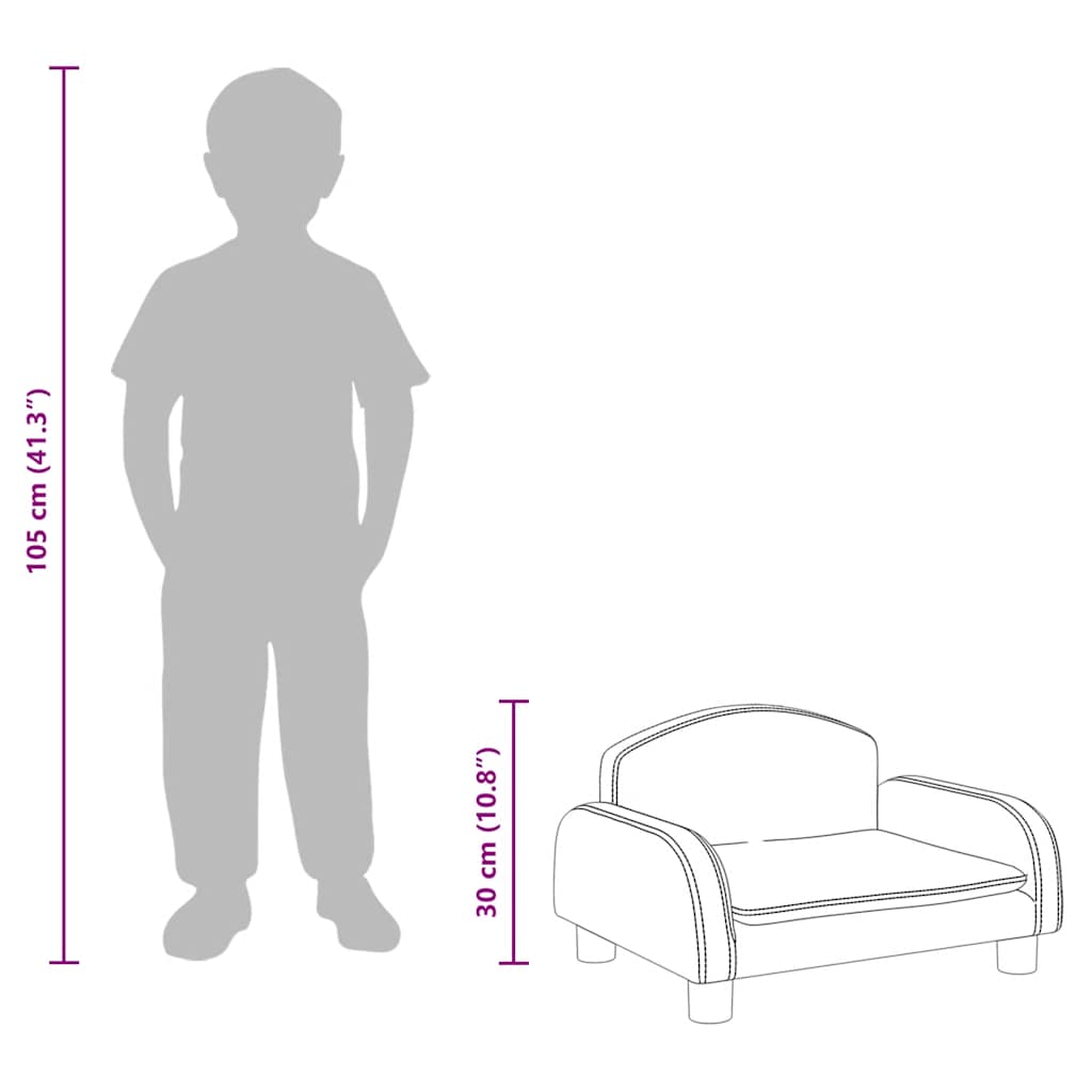 Divano per Bambini Marrone 50x40x30 cm in Similpelle 3196376