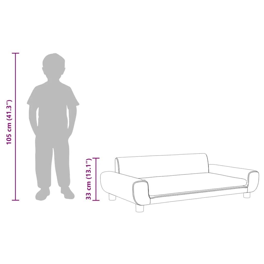 Divano per Bambini Grigio Scuro 100x54x33 cm in Velluto 3196381