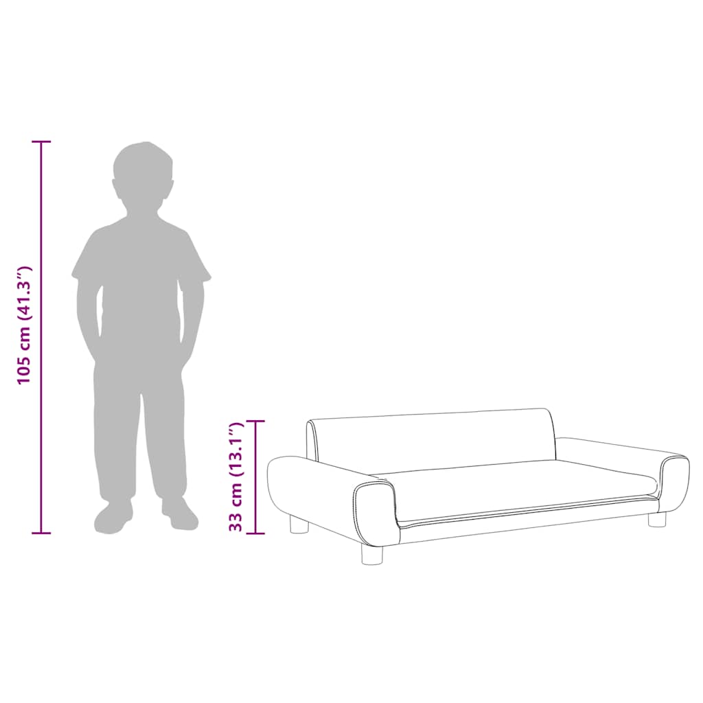 Divano per Bambini Nero 100x54x33 cm in Velluto 3196383