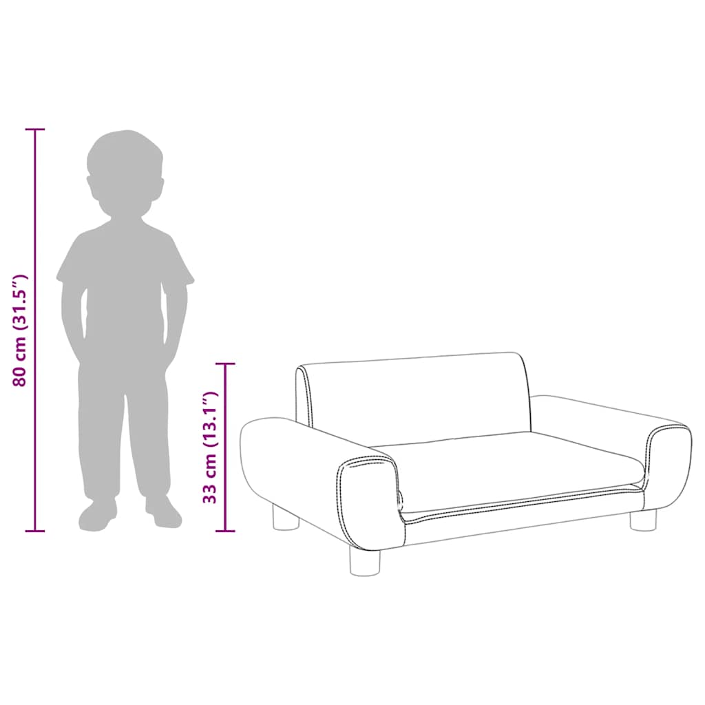 Divano per Bambini Nero 70x45x33 cm in Velluto 3196390