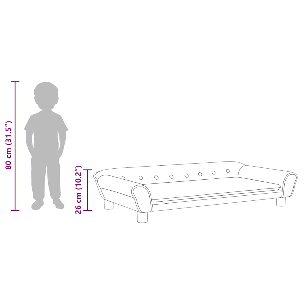 Divano per Bambini Grigio Scuro 100x50x26 cm in Velluto 3196395