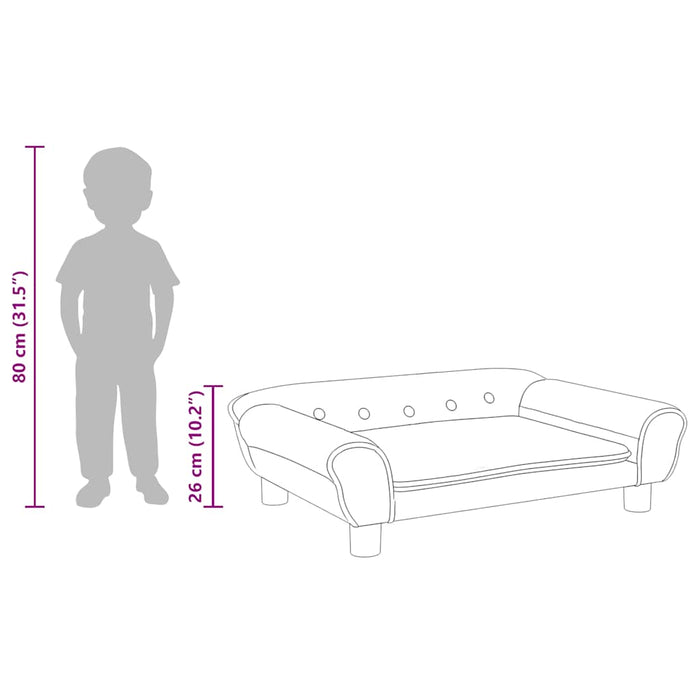 Divano per Bambini Nero 70x45x26 cm in Velluto 3196404