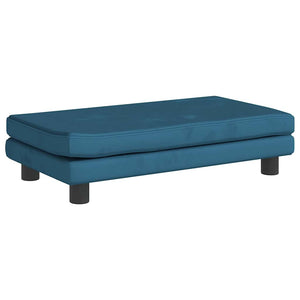 Divano per Bambini con Poggiapiedi Blu 100x50x30 cm in Velluto 3196407