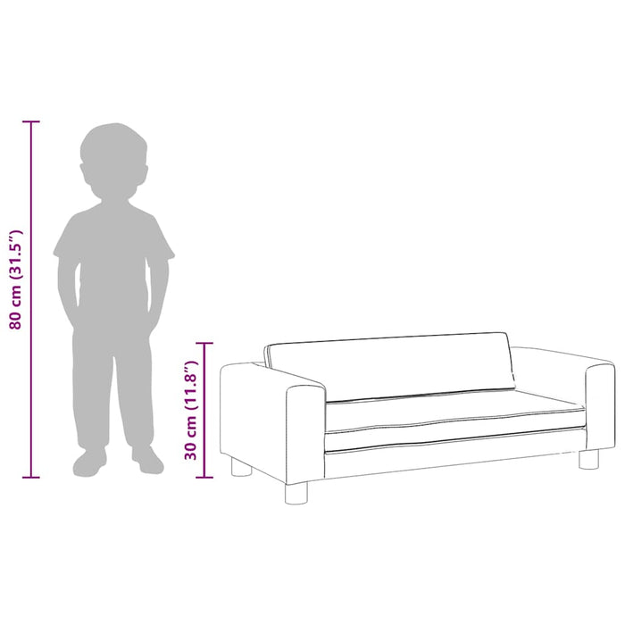 Divano Bambini Poggiapiedi Grigio Chiaro 100x50x30 cm Velluto 3196408