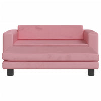Divano per Bambini con Poggiapiedi Rosa 100x50x30 cm in Vellutocod mxl 117798