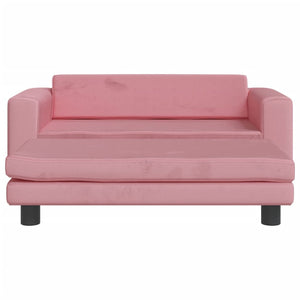 Divano per Bambini con Poggiapiedi Rosa 100x50x30 cm in Vellutocod mxl 117798