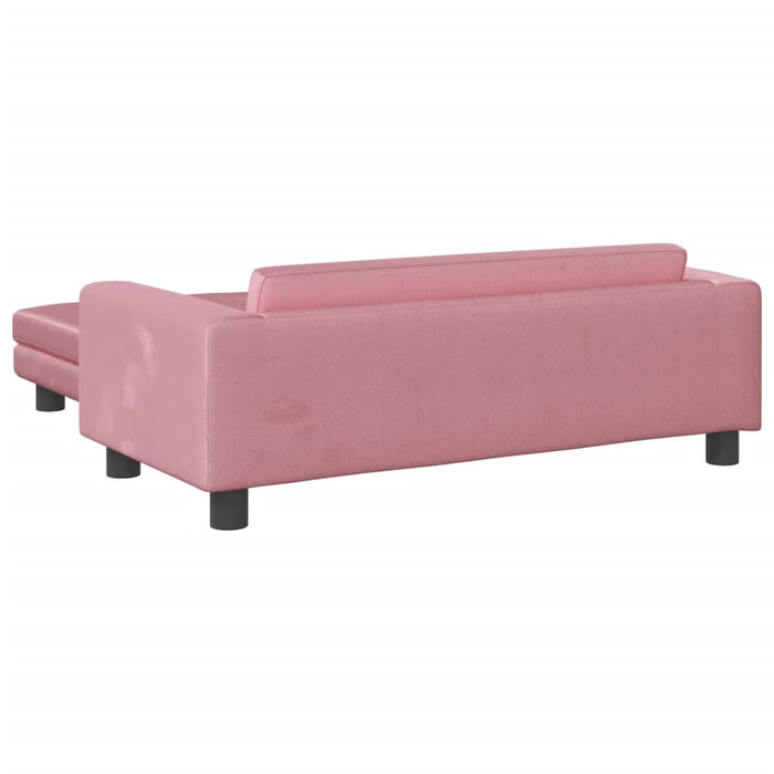 Divano per Bambini con Poggiapiedi Rosa 100x50x30 cm in Velluto 3196410