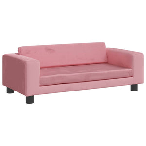 Divano per Bambini con Poggiapiedi Rosa 100x50x30 cm in Velluto 3196410