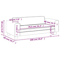 Divano per Bambini con Poggiapiedi Rosa 100x50x30 cm in Velluto 3196410