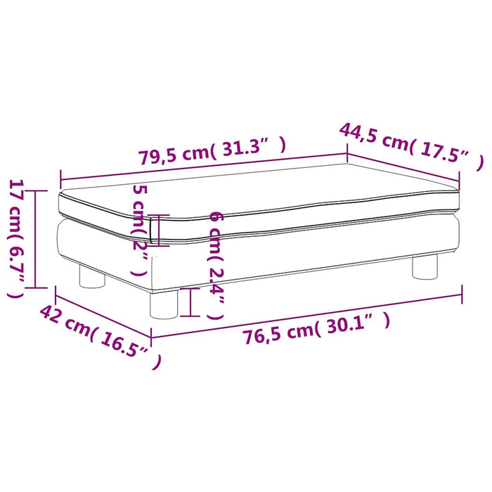 Divano per Bambini con Poggiapiedi Rosa 100x50x30 cm in Velluto 3196410