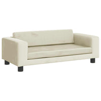 Divano Bambini con Poggiapiedi Crema 100x50x30 cm in Velluto 3196413