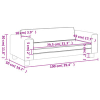 Divano Bambini con Poggiapiedi Grigio 100x50x30 cm Similpelle 3196417