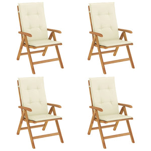 Sedie da Giardino Reclinabili con Cuscini 4 pz in Legno di Teakcod mxl 118689