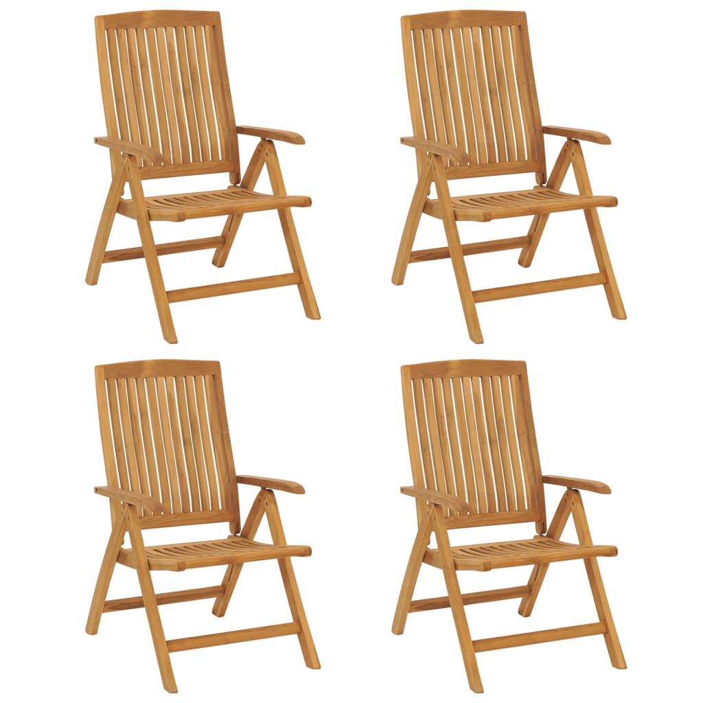 Sedie da Giardino Reclinabili con Cuscini 4 pz in Legno di Teak 3196466