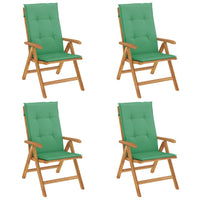 Sedie da Giardino Reclinabili con Cuscini 4 pz in Legno di Teak 3196468