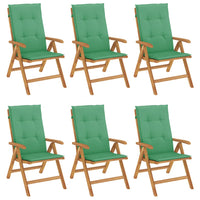 Sedie da Giardino Reclinabili con Cuscini 6 pz in Legno di Teak 3196498