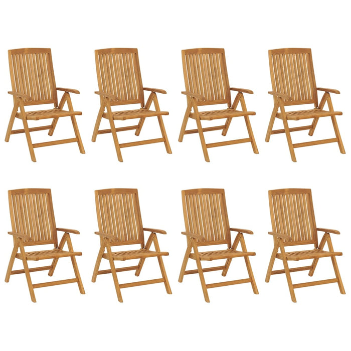 Sedie da Giardino Reclinabili con Cuscini 8 pz in Legno di Teak 3196523