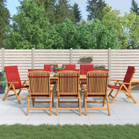 Sedie da Giardino Reclinabili con Cuscini 8 pz in Legno di Teak 3196529