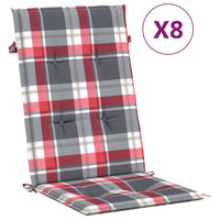 Sedie da Giardino Reclinabili con Cuscini 8 pz in Legno di Teak 3196536