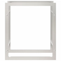 Portalegna 50 x 28 x 56 cm in acciaio inox argento 02_0043716