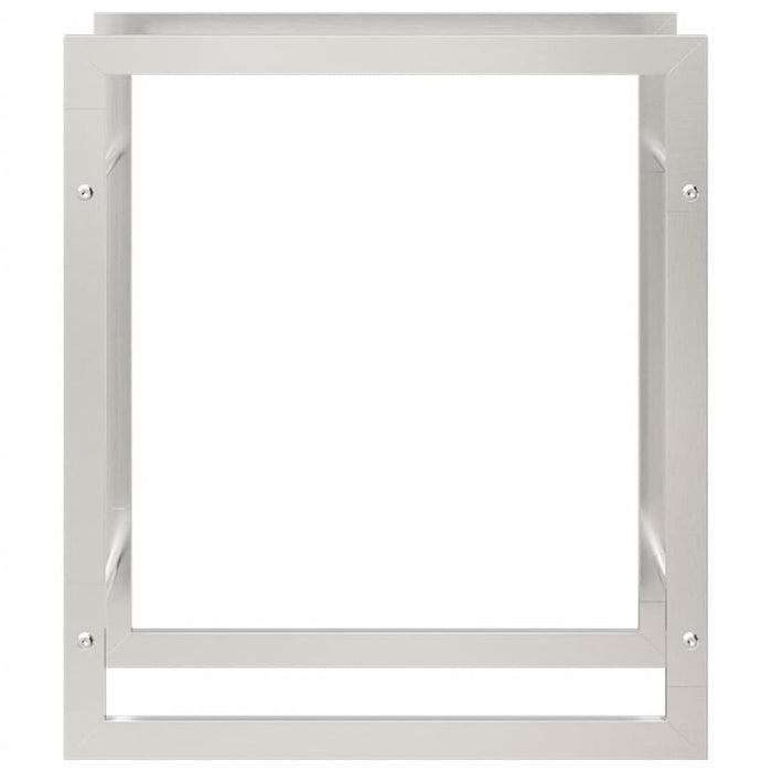 Portalegna 50 x 28 x 56 cm in acciaio inox argento 02_0043716