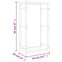 Portalegna-Scaffale per Legna 50x28x94 cm in Acciaio Inossidabile