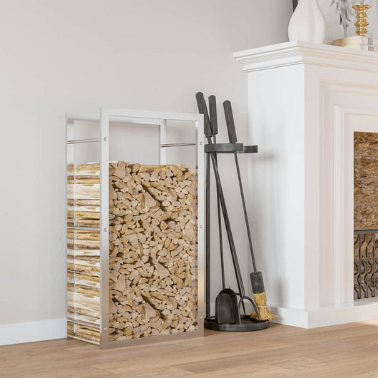 Portalegna-Scaffale per Legna 50x28x94 cm in Acciaio Inossidabile