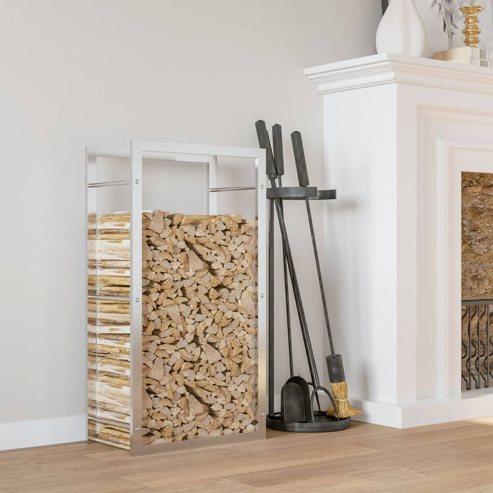 Portalegna-Scaffale per Legna 50x28x94 cm in Acciaio Inossidabile