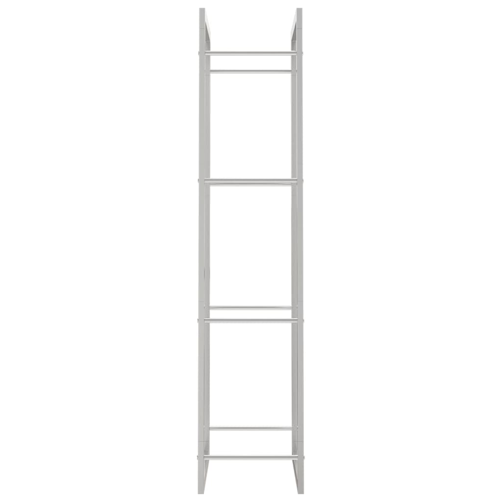 Portalegna 50 x 28 x 132 cm in acciaio inox argento 02_0043715