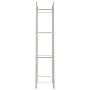 Portalegna 50 x 28 x 132 cm in acciaio inox argento 02_0043715